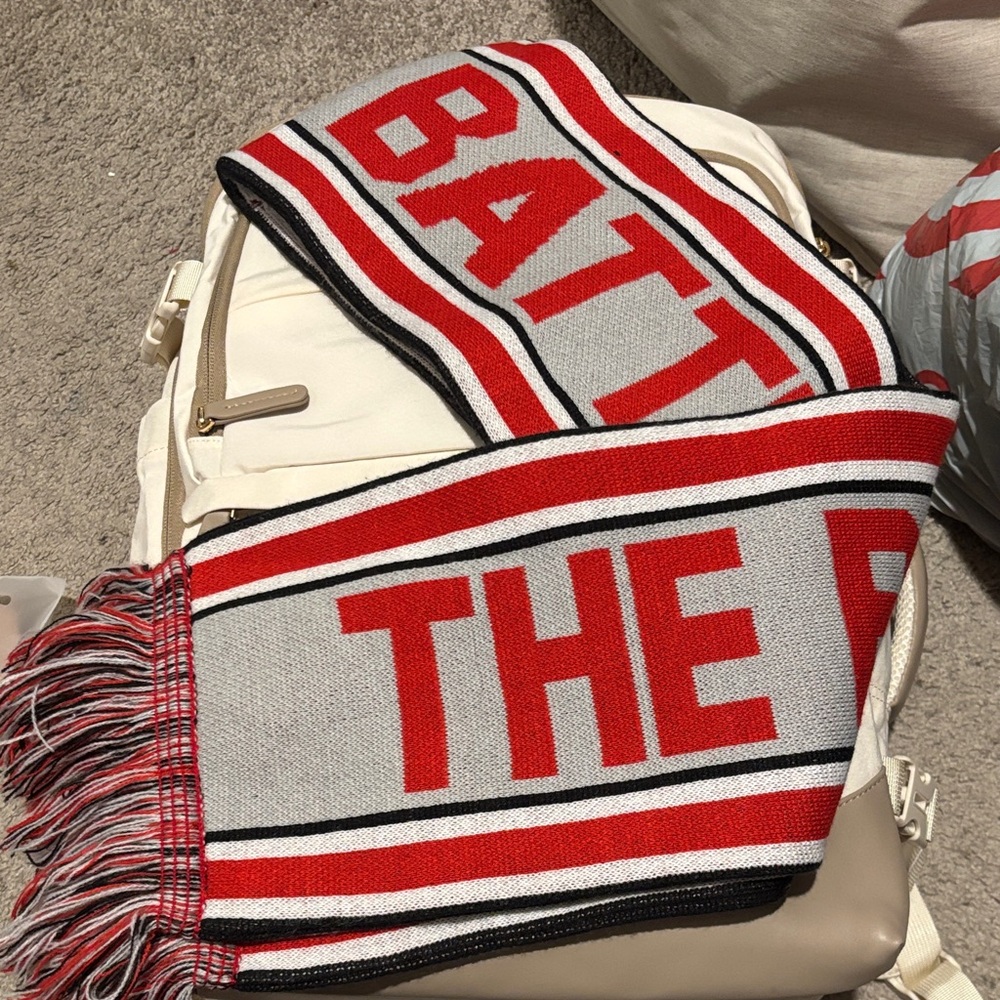 Stylish Red and White Scarf